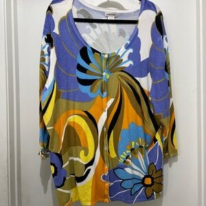 Monroe& Main cardigan sweater. Size 2X. Multicolor.